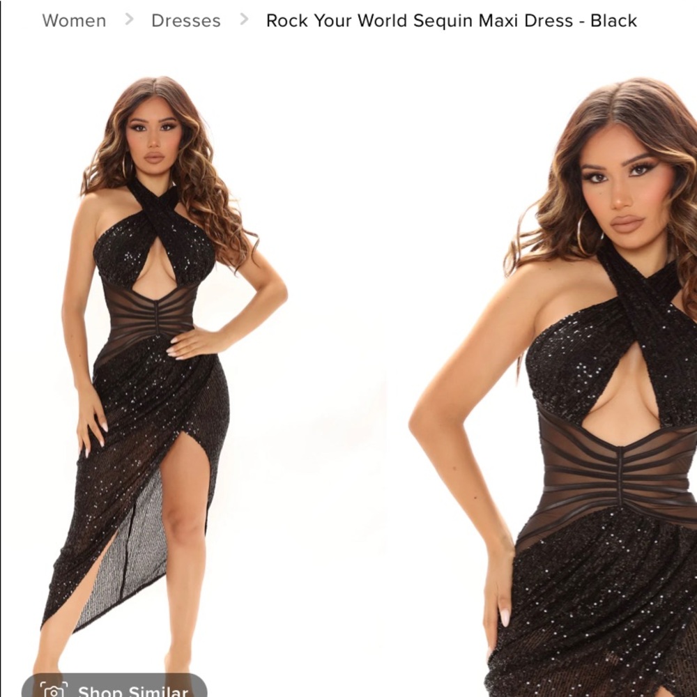 Black sequin maxi dress